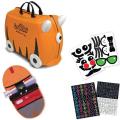Melissa and Doug Trunki Kids Carry-On Luggage Orange/Saddle Bag/Sticker Set