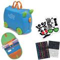 Melissa and Doug Trunki Terrance Blue Kids Carry-On Luggage w/ Saddle ...
