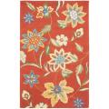 Handmade Blossom Rust Wool Rug (4' x 6')