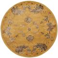 Handmade Majestic Gold N.Z. Wool and Viscose Rug (6' Round)