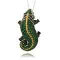 Gem Jolie Silvertone Multi-colored Cubic Zirconia Lizard Necklace