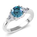 14k White Gold 1 3/4ct TDW Blue and White Diamond Ring (G-H, I1-I2)