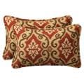 Pillow Perfect Decorative Red/ Tan Damask Outdoor Toss Pillows (Set of 2)