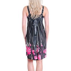 Stanzino Women's Sexy Spaghetti Strap Black w/ Pink Floral Plus Size Dress 