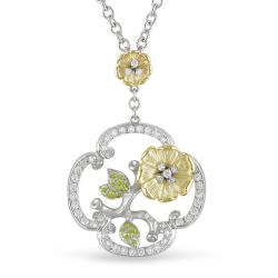 14k Two-Tone Gold 4/5ct Yellow and White Diamond Necklace (G-H,SI1-2)