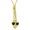18k Yellow Gold Onyx Heart Charm Necklace