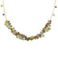 14k Yellow Gold Iolite, Quartz, Peridot and Tourmaline Necklace