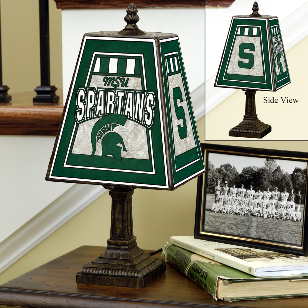 Michigan State Spartans 14 inch Art Glass Lamp