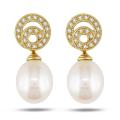 14k Yellow Gold 1/4ct TDW Freshwater Rice Pearl Dangle Earrings (G-H, SI1) ...