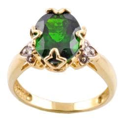 Michael Valitutti 14k Gold Chrome Diopside and Diamond Accent Ring