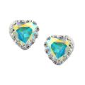 Sterling Silver Mercury Mist Topaz Heart Earrings