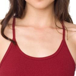 American Apparel Women's Cranberry Baby Rib Cotton Cross-back Tank