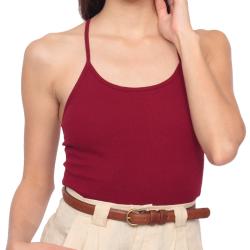American Apparel Women's Cranberry Baby Rib Cotton Cross-back Tank