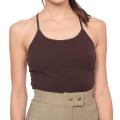 American Apparel Women's Brown Baby Rib Cotton Cross-back Tank