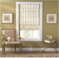 Taos Cordless Off-white Striped Fabric Roman Shade (27 in. x 72 in.)