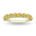 10k Yellow Gold Yellow Sapphire and 1/6ct TDW Diamond Ring (G-H, I2)