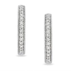 Miadora 14k White Gold 1/4ct TDW Diamond Hoop Earrings (G-H, SI1-SI2)