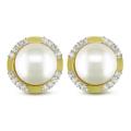 Miadora 18k Gold Mabe Pearl and 1 3/5ct TDW Diamond Earrings (G-H, SI1-SI2) (16 mm)