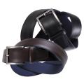 Nautica Men's Domed Feather Edge Genuine Leather Belt