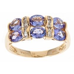 Dyach 14k Yellow Gold Tanzanite and 1/10ct TDW Diamond Ring (G-H, I1-I2)