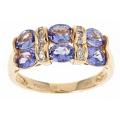 14k Yellow Gold Tanzanite and 1/10ct TDW Diamond Ring (G-H, I1-I2)