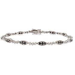 Dyach 14k White Gold 1 3/5ct TDW Black and White Diamond Bracelet (G-H, I1-I2)