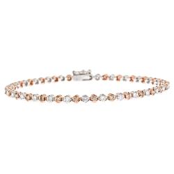 Dyach 14k Two-tone Gold 2ct TDW Brown and White Diamond Bracelet (G-H, I1-I2)