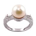 Michael Valitutti 14k Gold Tahitian Pearl and 1/5ct TDW Diamond Ring (9.5-10 ...