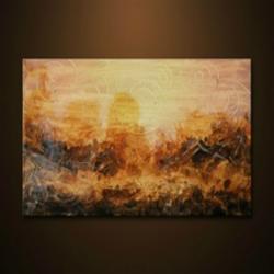 Sophia Lazarri 'Tan Swirls' Hand-Painted Canvas Art