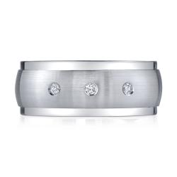 Cobalt 1/10ct TDW Diamond Men's Wedding Band