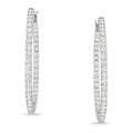 Miadora 14k White Gold 2 2/5ct TDW Diamond Hoop Earrings (G-H, SI1-SI2)