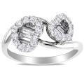 18k White Gold 7/8ct TDW Diamond Bypass Ring (G-H, SI1-SI2)