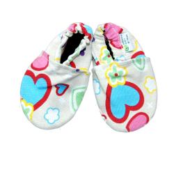 Blue and Pink Heart Infant Girl Canvas Shoes