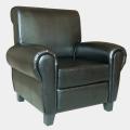 Black Leather Accent Recliner Club Chair