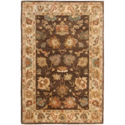 Handmade Zeigler Brown/ Ivory Hand-spun Wool Rug (3' x 5')