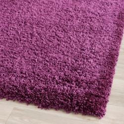 Cozy Solid Purple Shag Rug (3' x 5')