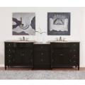95-inch Travertine Stone Top Double Vanity
