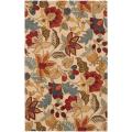 Handmade Jardine Foilage Ivory Wool Rug (4' x 6')