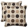 Pillow Perfect Outdoor Brown/Beige Polka Dot Toss Pillows with Sunbrella Fabric (Set of 2)