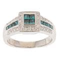 D'Yach 14k White Gold 4/5ct TDW Blue and White Diamond Ring (G-H, I1-I2)