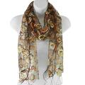 Hand-spun Clouds Rust Silk Scarf (India)