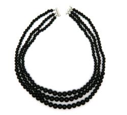 Pearlz Ocean Sterling Silver Black Onyx 3-row Journey Necklace