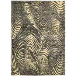 Parallels Multi/ Grey Area Rug (1'9 x 2'9)