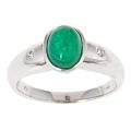 Dyach 14k White Gold Zambian Emerald and Diamond Accent Ring