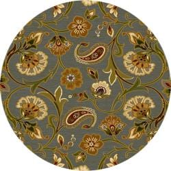 Infinity Blue/ Green Floral Rug (5'3 Round)