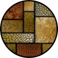 Infinity Collection Brown Round Rug (5' 3)