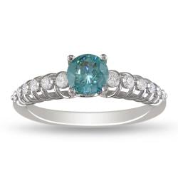 Miadora 18k White Gold 3/4ct TDW Blue and White Diamond Ring (G-H, SI1-SI2)
