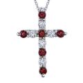 14k White Gold Ruby and 1/2ct TDW Diamond Necklace (H-I, SI2)