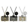 Geneva Platinum Women's Rhinestone Old-fashioned Camera Necklace Watch