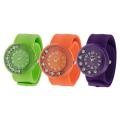 Geneva Platinum Women's Rhinestone-accented Silicone Slap Watch